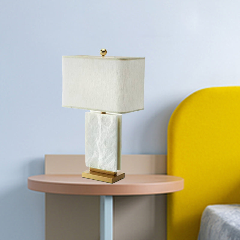 Rectangle Iron Marble Fabric Table Lamp