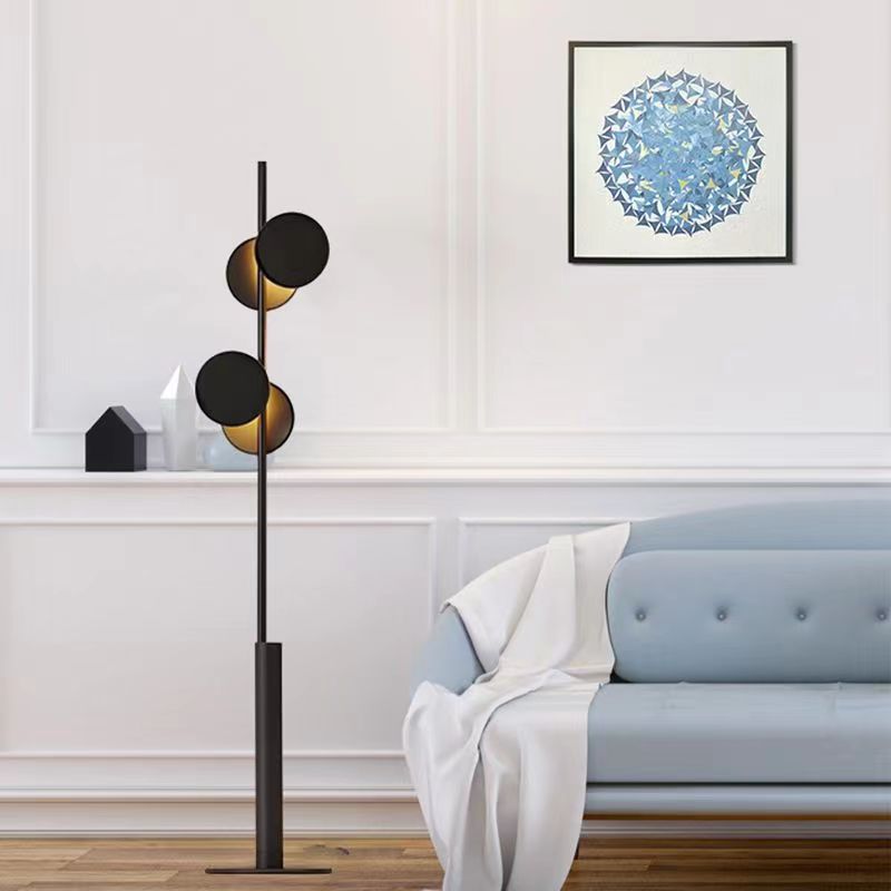 Contemporary Scandinavian Round Linear Floor Lamp