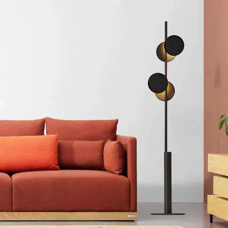 Contemporary Scandinavian Round Linear Floor Lamp