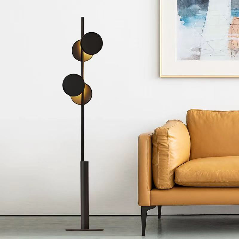 Contemporary Scandinavian Round Linear Floor Lamp