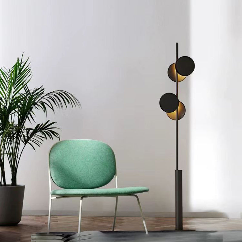 Contemporary Scandinavian Round Linear Floor Lamp