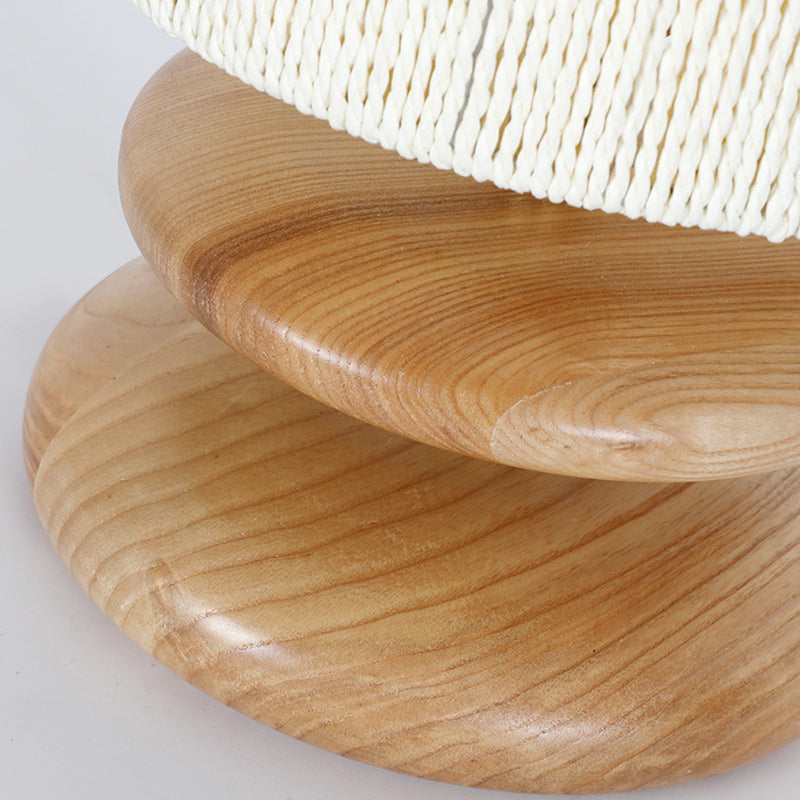 Round Cylindrical Ash Wood Table Lamp