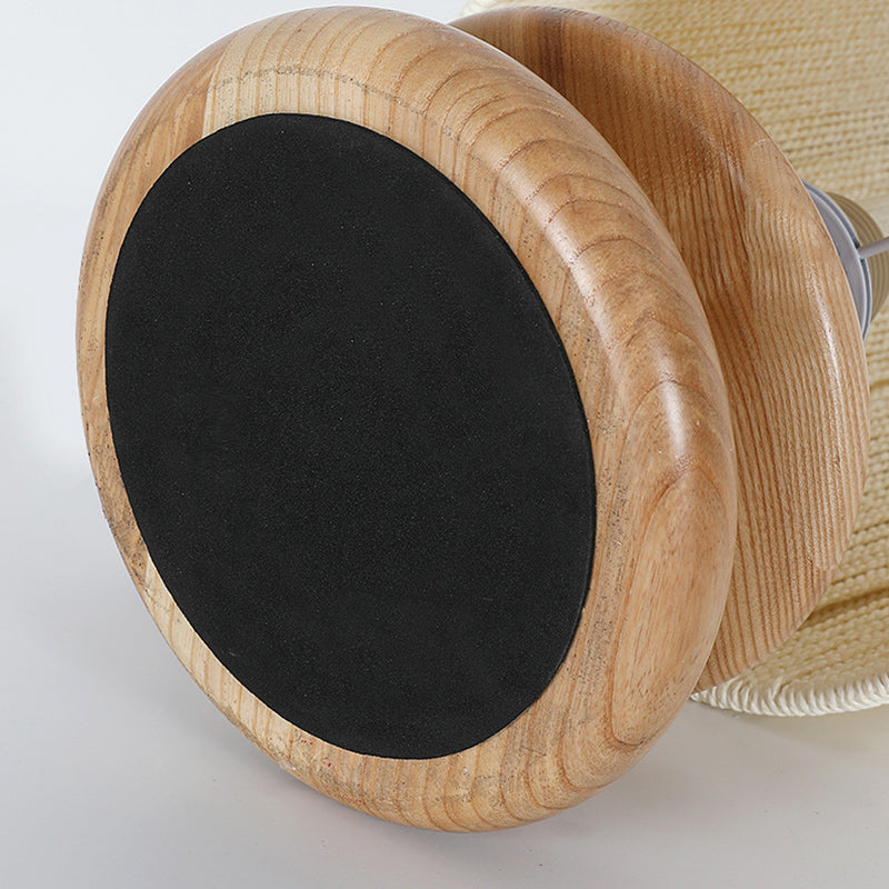 Round Cylindrical Ash Wood Table Lamp