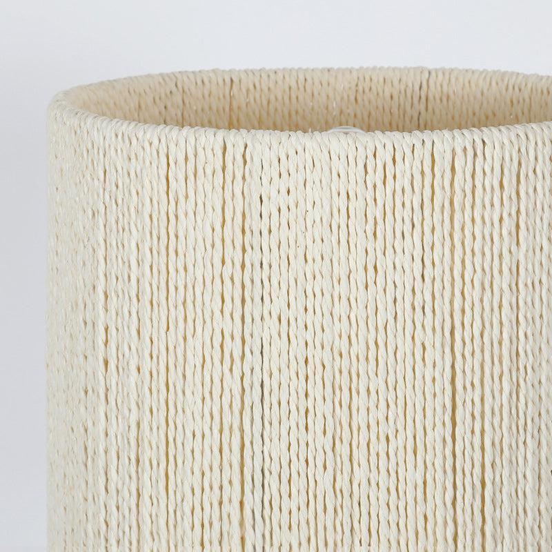 Round Cylindrical Ash Wood Table Lamp