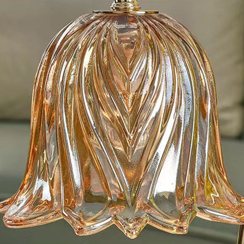 Liftable Flower Round Marble 2-Light Table Lamp
