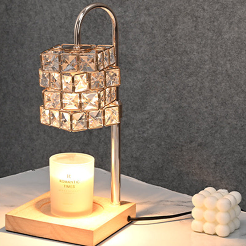 Rubik's Cube Diamond Wood Table Lamp