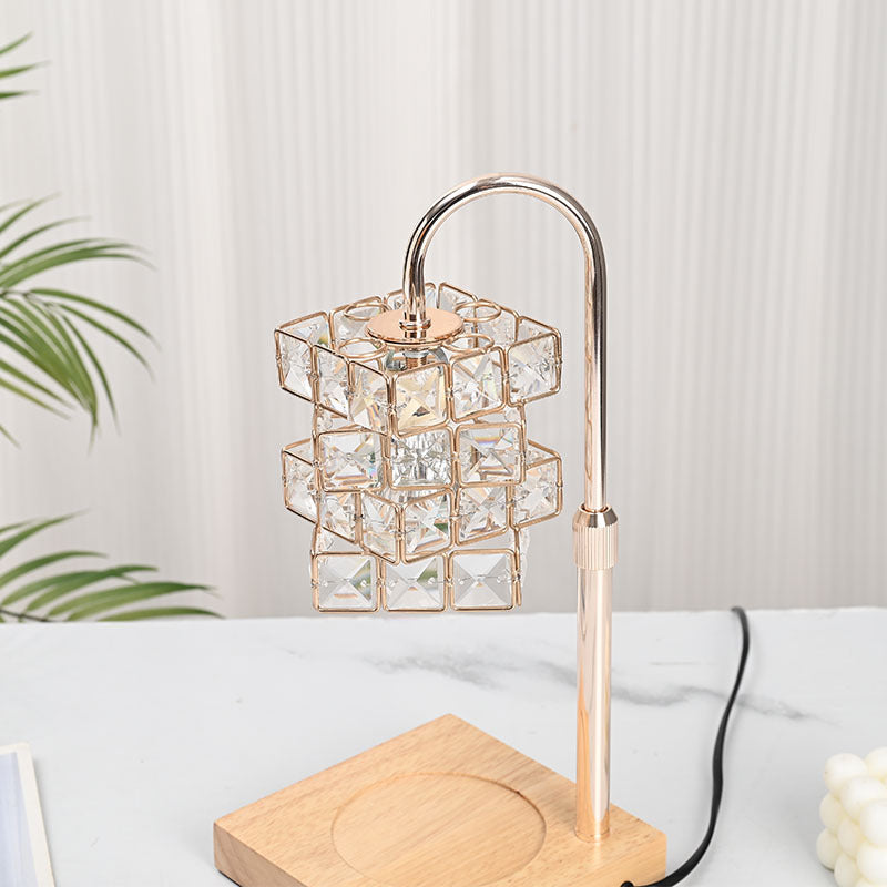 Rubik's Cube Diamond Wood Table Lamp