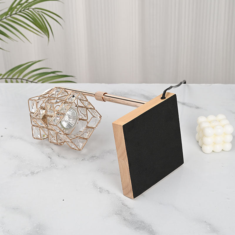 Rubik's Cube Diamond Wood Table Lamp