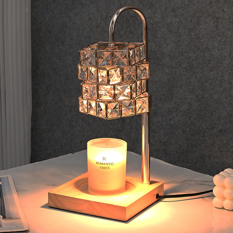Rubik's Cube Diamond Wood Table Lamp