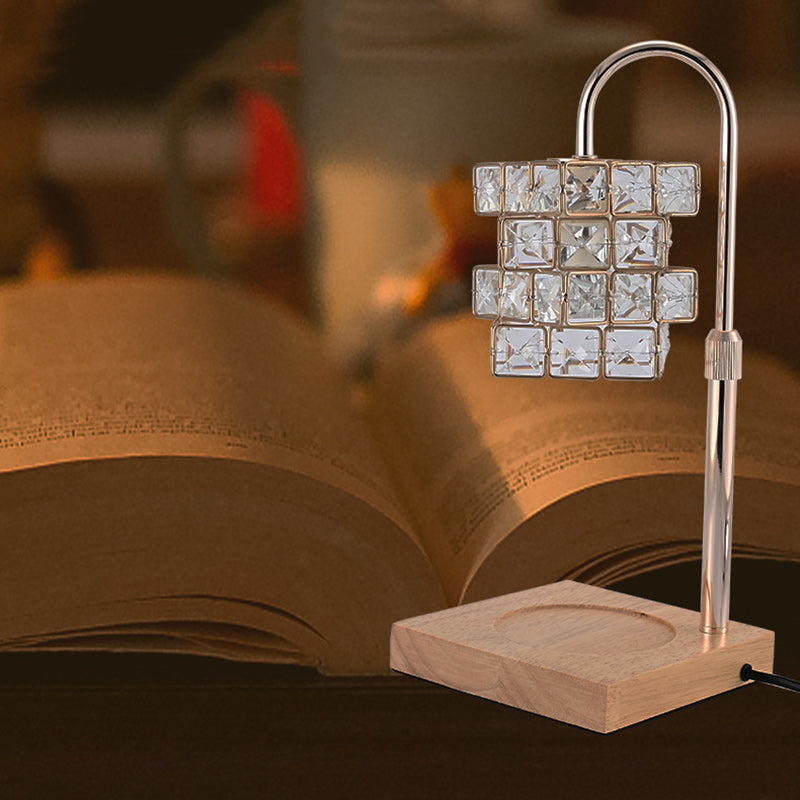 Rubik's Cube Diamond Wood Table Lamp