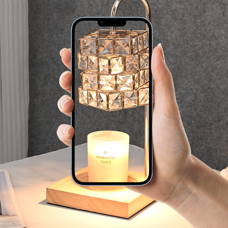 Rubik's Cube Diamond Wood Table Lamp