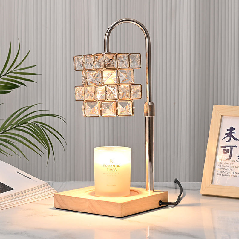 Rubik's Cube Diamond Wood Table Lamp