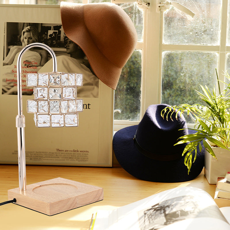 Rubik's Cube Diamond Wood Table Lamp