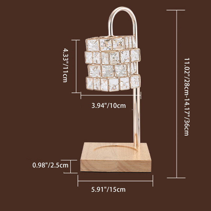 Rubik's Cube Diamond Wood Table Lamp