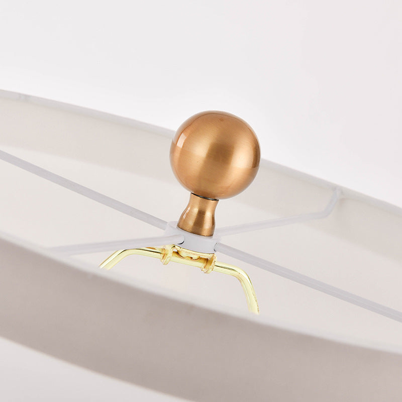 Cylinder Oval Fabric Marble Table Lamp