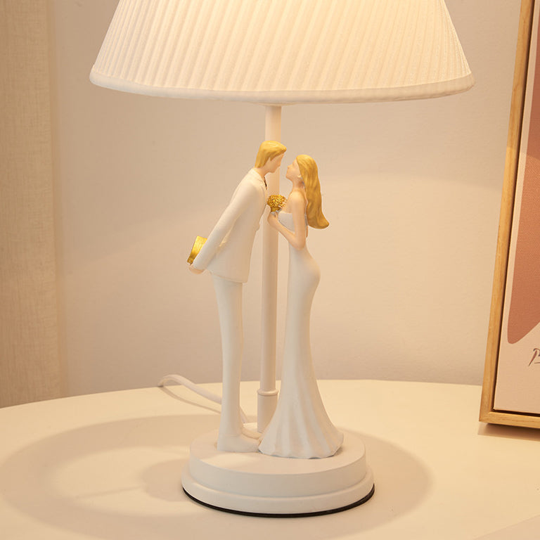 Wedding Couple Round Prism Table Lamp