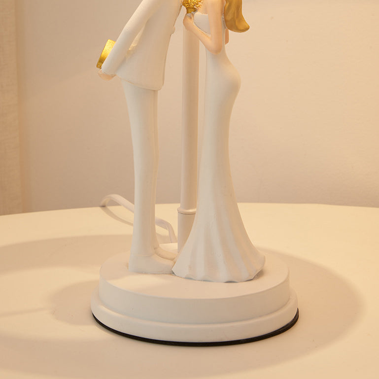 Wedding Couple Round Prism Table Lamp