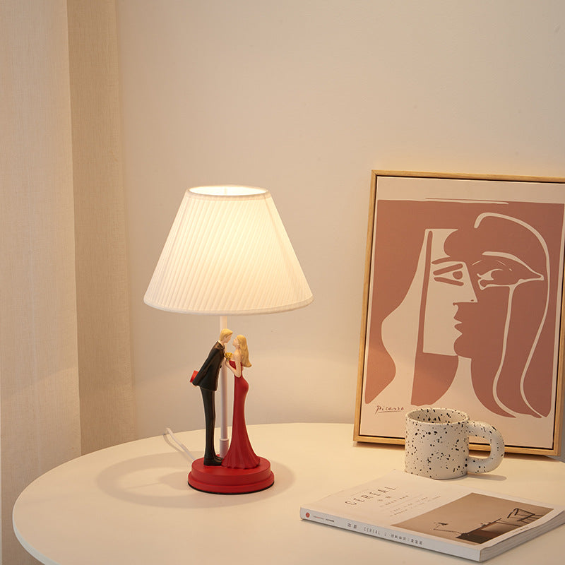 Wedding Couple Round Prism Table Lamp