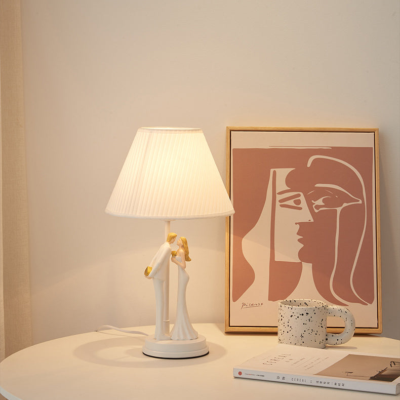 Wedding Couple Round Prism Table Lamp