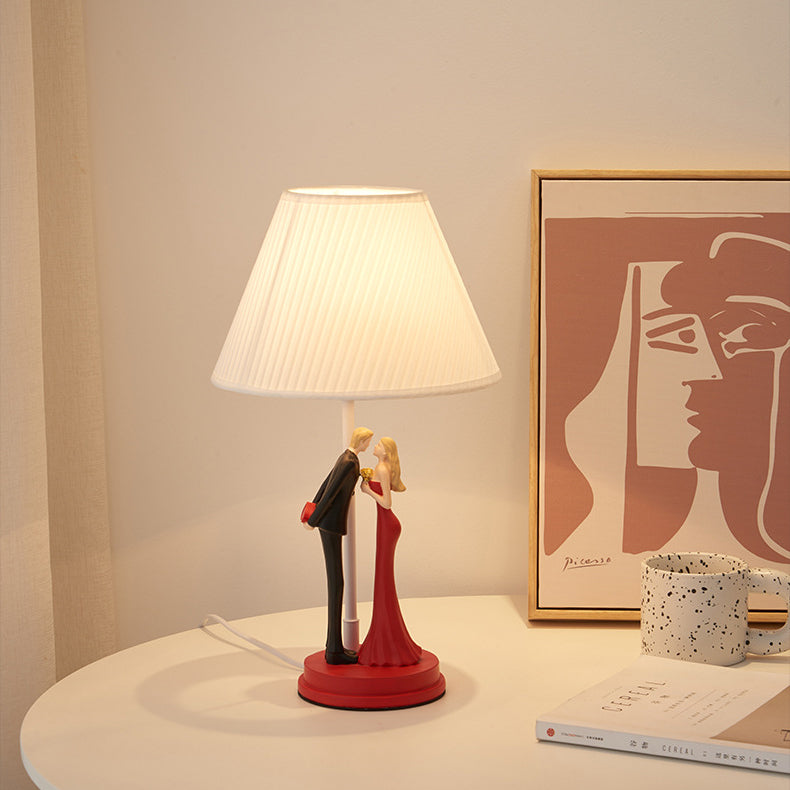 Wedding Couple Round Prism Table Lamp