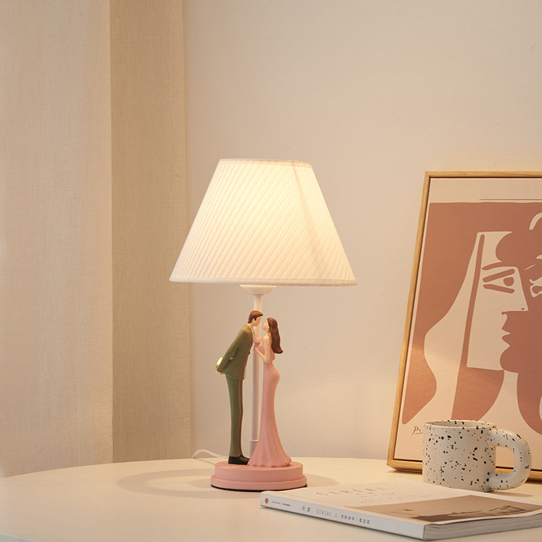 Wedding Couple Round Prism Table Lamp