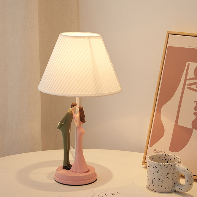 Wedding Couple Round Prism Table Lamp