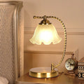 Floral Round Iron Glass Table Lamp