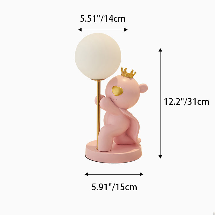 Cartoon Cute Crown Bear Table Lamp