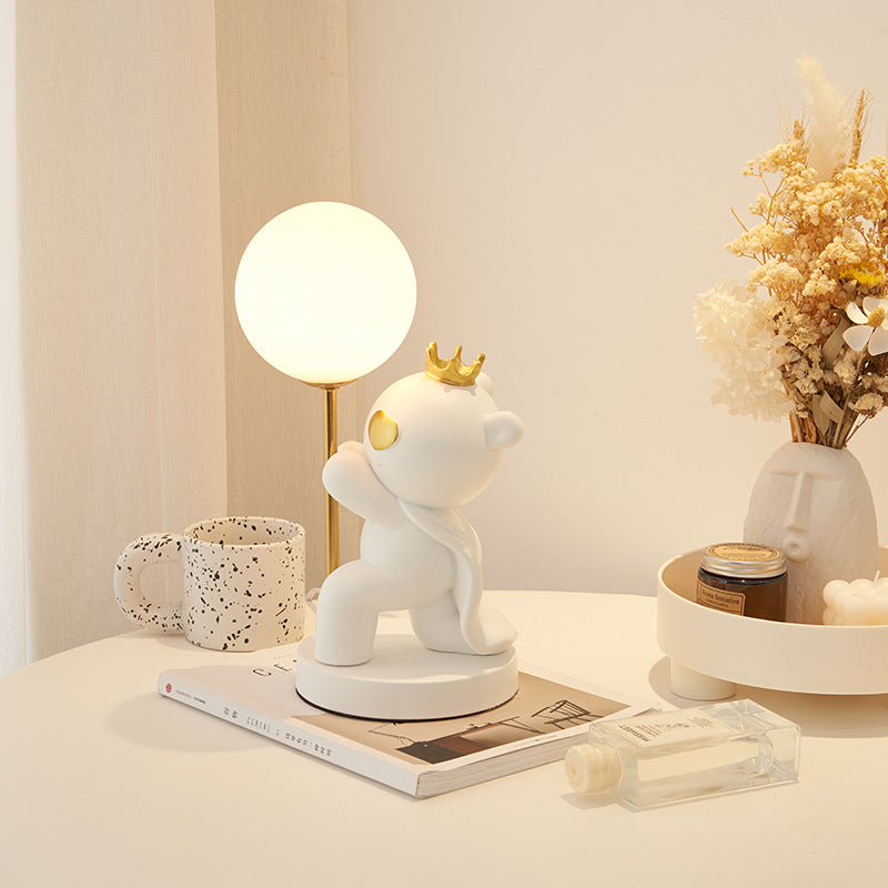 Cartoon Cute Crown Bear Table Lamp