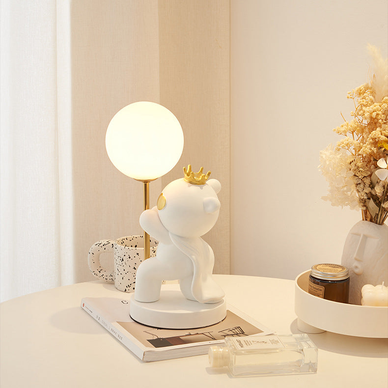 Cartoon Cute Crown Bear Table Lamp