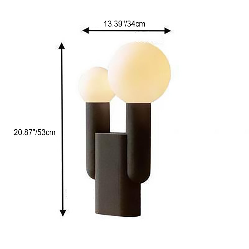 Round Orb Resin Glass 2-Light Table Lamp
