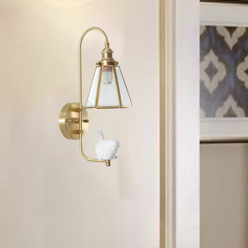 Bird Angel Copper Resin Wall Lamp