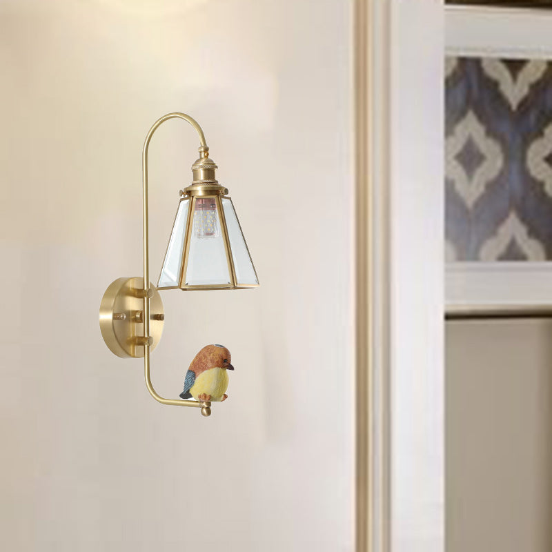 Bird Angel Copper Resin Wall Lamp