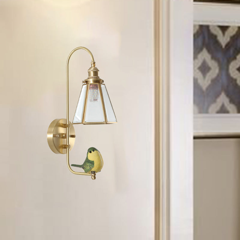 Bird Angel Copper Resin Wall Lamp