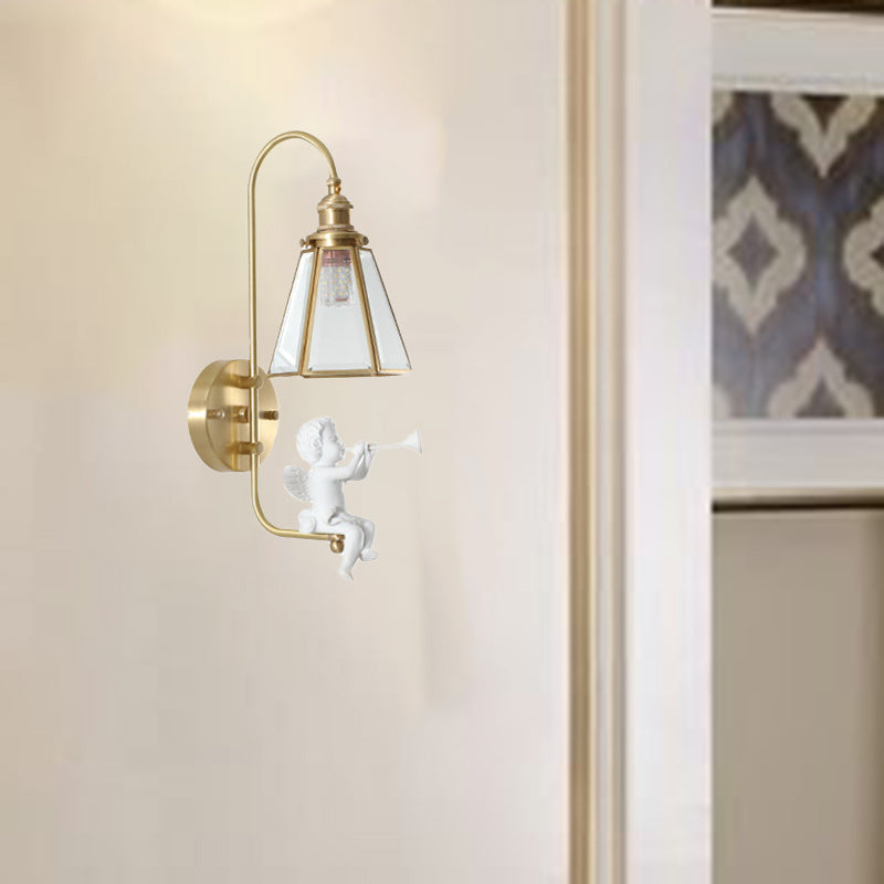 Bird Angel Copper Resin Wall Lamp