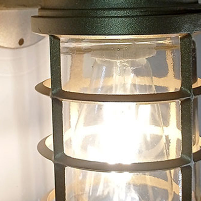 Cylinder Aluminum Glass Outdoor Light