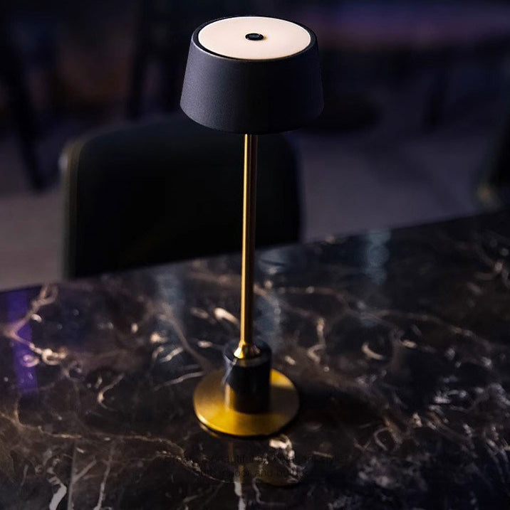 Portable Round Cylinder Iron Table Lamp