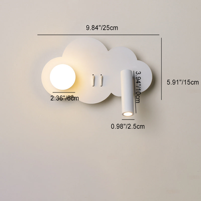 Cloud Shape Orb Iron Wall Lamp