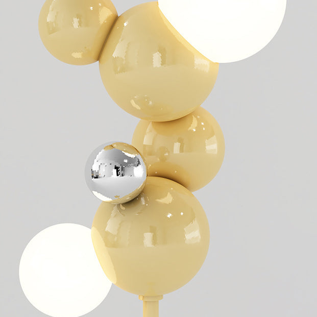 Contemporary Scandinavian Cream Round 2-Light Floor Lamp