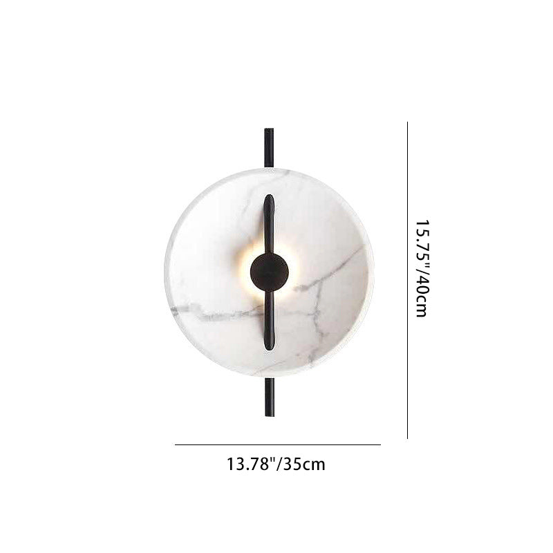 Round Iron Resin Bedroom Wall Lamp