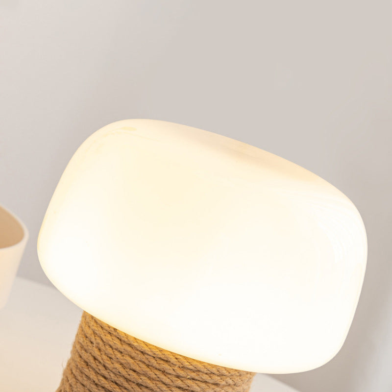 Cream Mushroom Round Cylinder Table Lamp