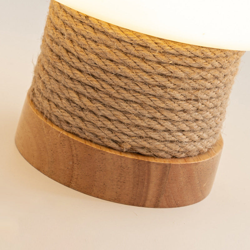 Cream Mushroom Round Cylinder Table Lamp