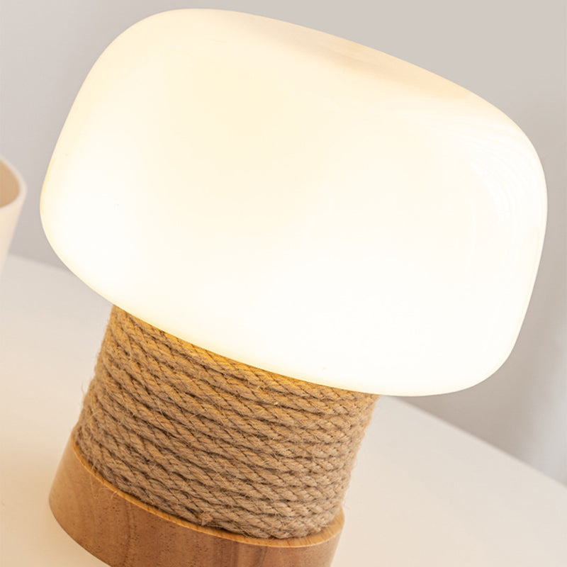Cream Mushroom Round Cylinder Table Lamp