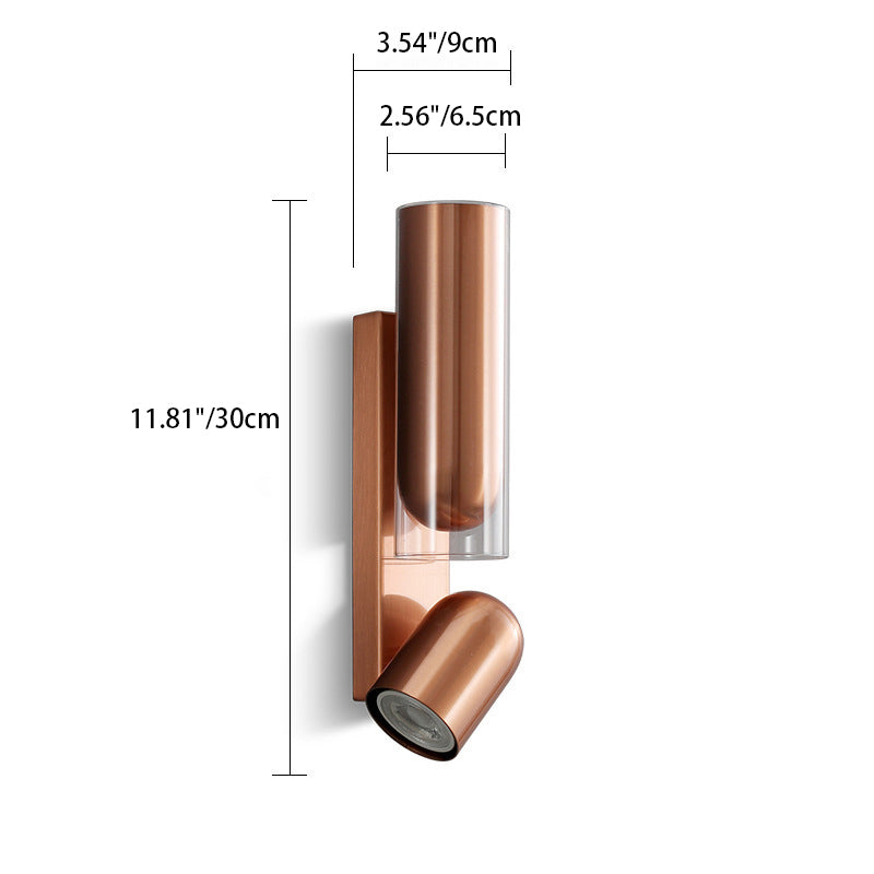 Rotatable Round Cylinder Stainless 2-Light Wall Lamp