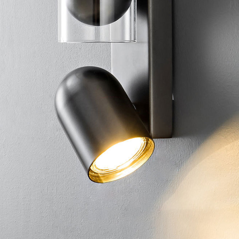 Rotatable Round Cylinder Stainless 2-Light Wall Lamp