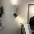 Rotatable Round Cylinder Stainless 2-Light Wall Lamp