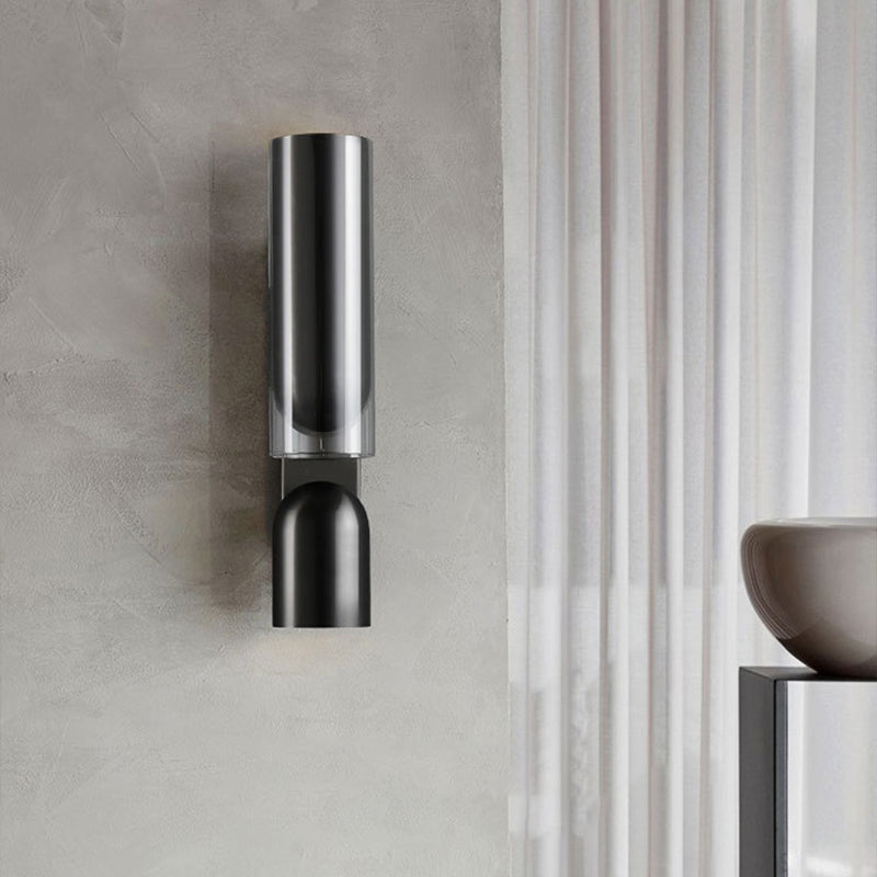 Rotatable Round Cylinder Stainless 2-Light Wall Lamp