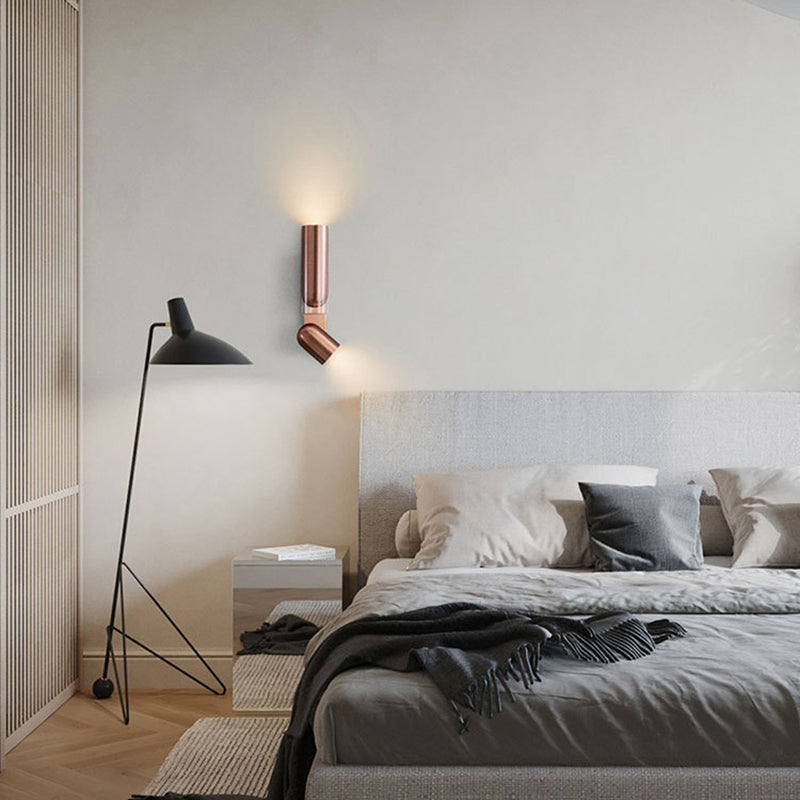 Rotatable Round Cylinder Stainless 2-Light Wall Lamp