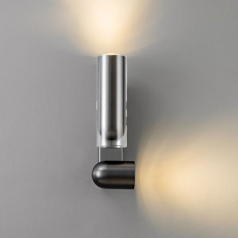 Rotatable Round Cylinder Stainless 2-Light Wall Lamp