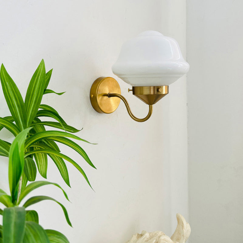 Round Oval Iron Glass Wall Lamp